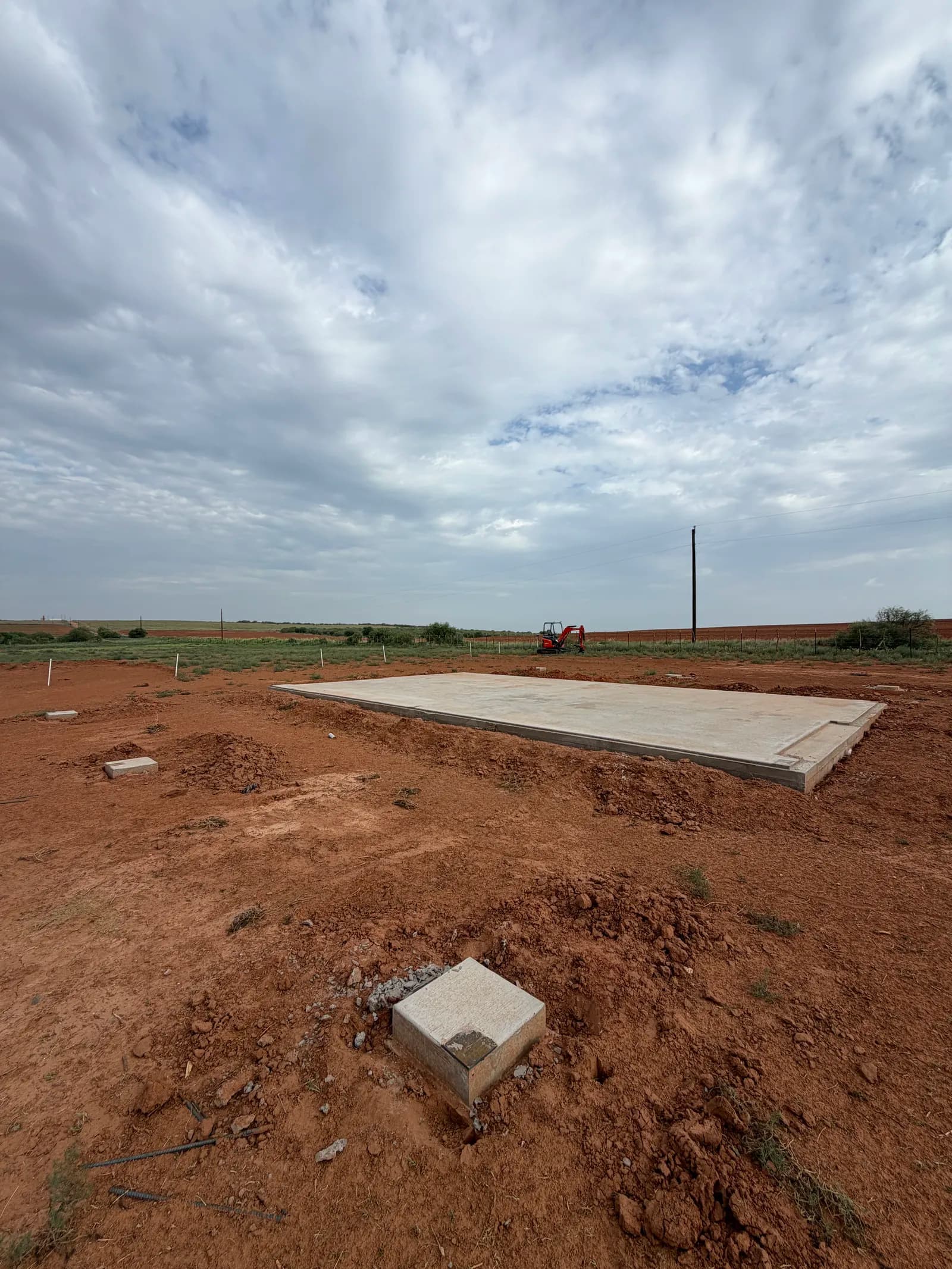 Paducah 24' x 40' Metal Building Foundation — level slab with concrete piers in Paducah, TX