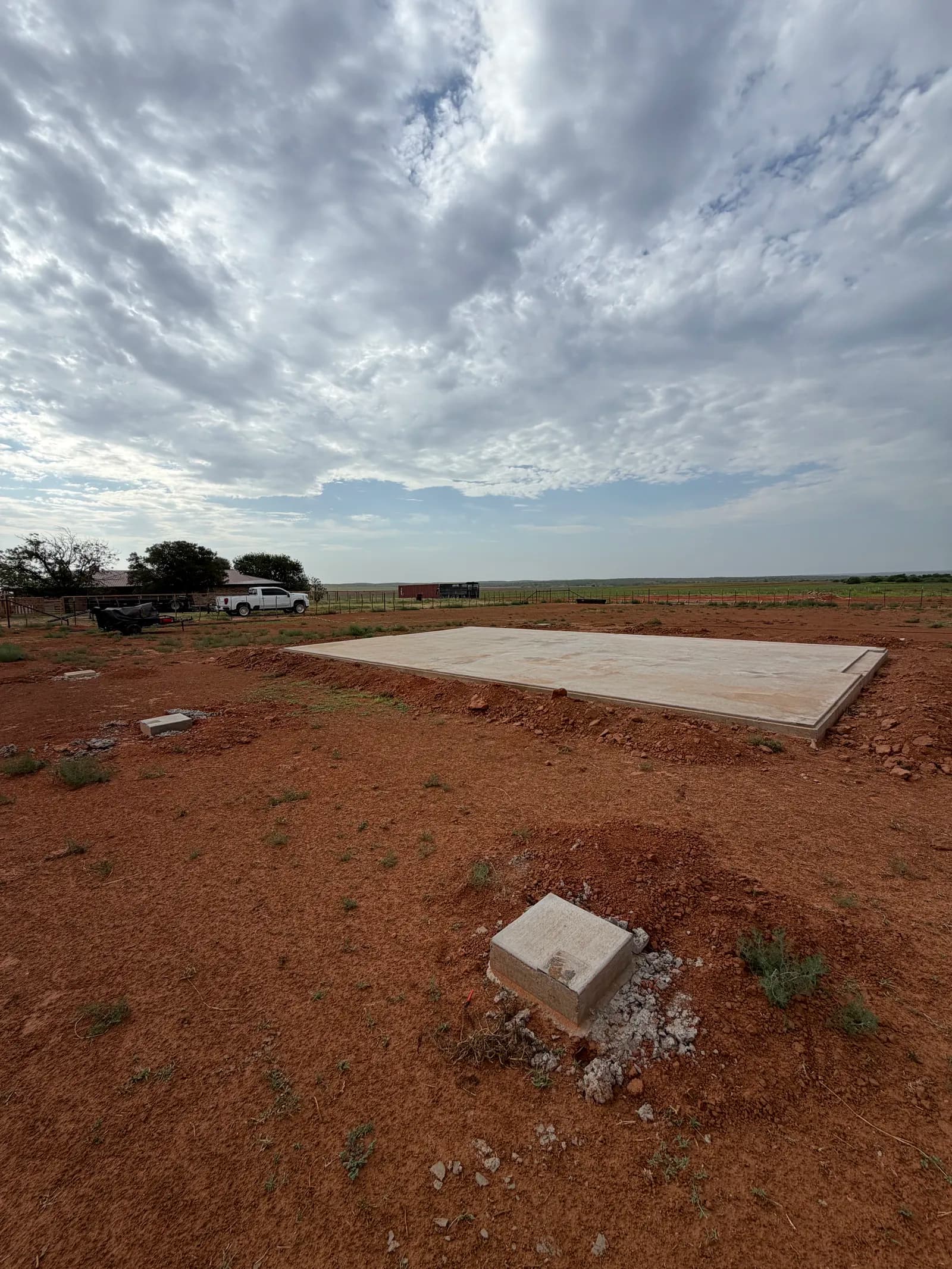 Paducah 24' x 40' Metal Building Foundation — completed build-ready foundation in Paducah, TX