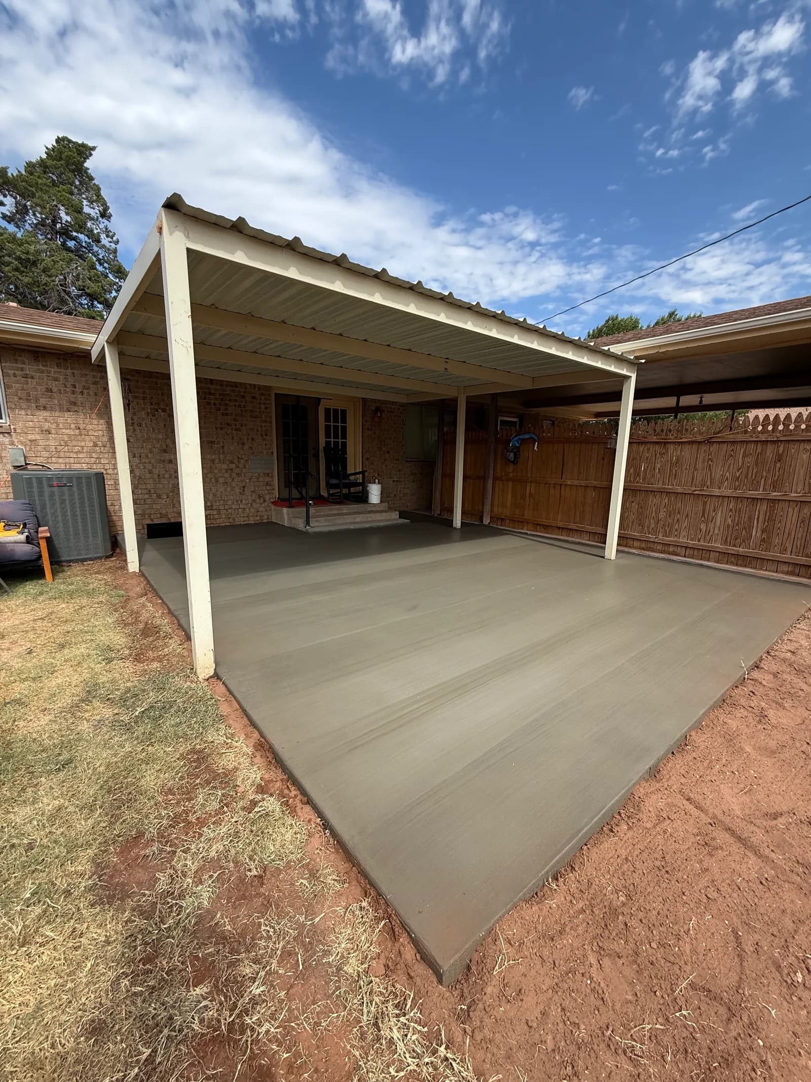 Backyard Concrete Patio - Project in Crowell, Texas